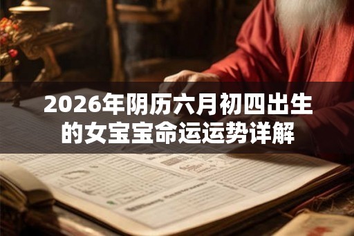 2026年阴历六月初四出生的女宝宝命运运势详解