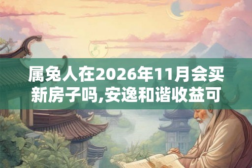 属兔人在2026年11月会买新房子吗,安逸和谐收益可靠 属兔人在2026年11月会买新房子吗,安逸和谐收益可靠