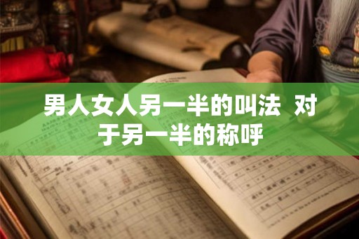 男人女人另一半的叫法  对于另一半的称呼