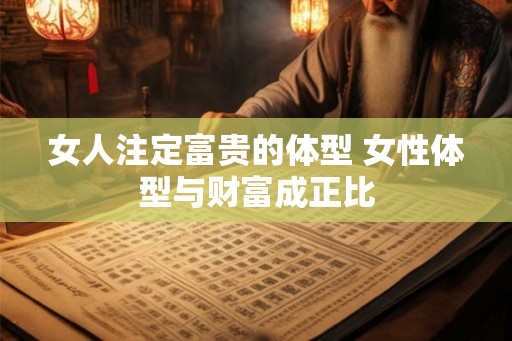 女人注定富贵的体型 女性体型与财富成正比