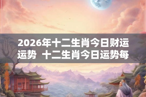 2026年十二生肖今日财运运势  十二生肖今日运势每日运势查询