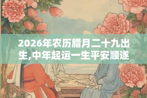 2026年农历腊月二十九出生,中年起运一生平安顺遂
