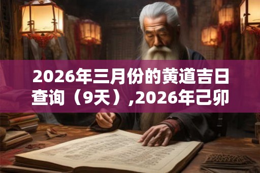 2026年三月份的黄道吉日查询（9天）,2026年己卯日一览表