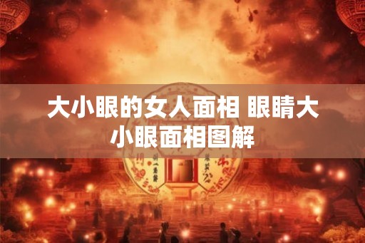 大小眼的女人面相 眼睛大小眼面相图解