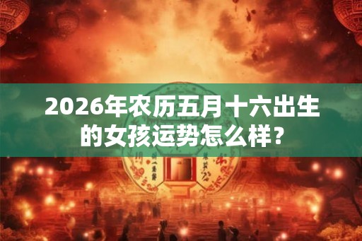 2026年农历五月十六出生的女孩运势怎么样? 2026年农历五月十六出生的女孩运势怎么样?