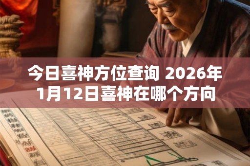 今日喜神方位查询 2026年1月12日喜神在哪个方向