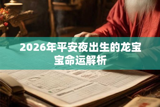 2026年平安夜出生的龙宝宝命运解析