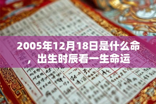 2005年12月18日是什么命，出生时辰看一生命运