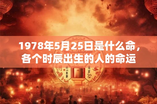 1978年5月25日是什么命，各个时辰出生的人的命运