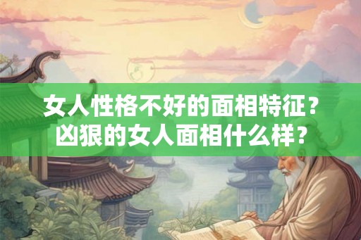 女人性格不好的面相特征？凶狠的女人面相什么样？