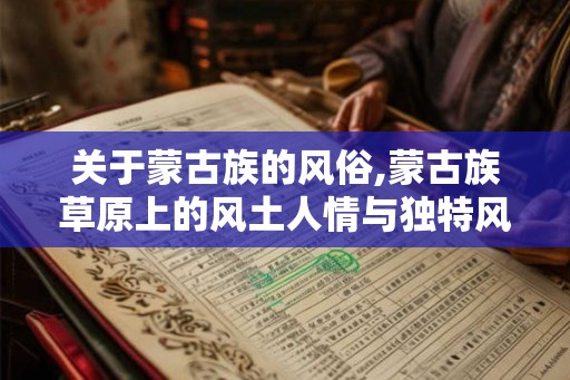 关于蒙古族的风俗,蒙古族草原上的风土人情与独特风俗