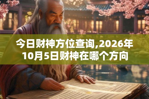 今日财神方位查询,2026年10月5日财神在哪个方向