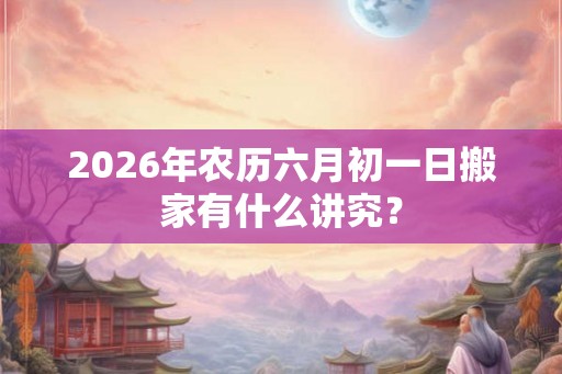 2026年农历六月初一日搬家有什么讲究？