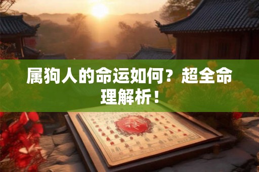 属狗人的命运如何？超全命理解析！