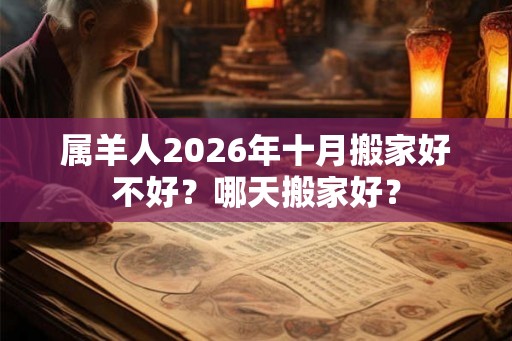 属羊人2026年十月搬家好不好？哪天搬家好？