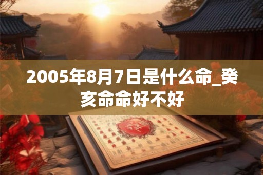 2005年8月7日是什么命_癸亥命命好不好