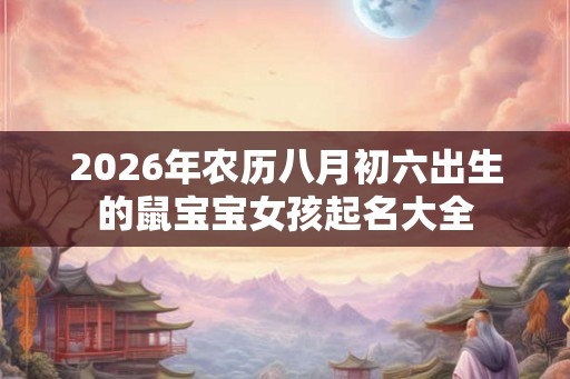 2026年农历八月初六出生的鼠宝宝女孩起名大全 2026年农历八月初六出生的鼠宝宝女孩起名大全