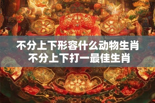 不分上下形容什么动物生肖 不分上下打一最佳生肖