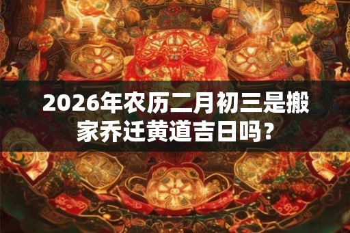 2026年农历二月初三是搬家乔迁黄道吉日吗？