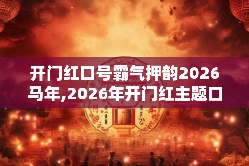 开门红口号霸气押韵2026马年,2026年开门红主题口号