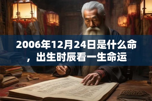 2006年12月24日是什么命，出生时辰看一生命运