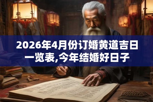 2026年4月份订婚黄道吉日一览表,今年结婚好日子 2026年4月份订婚黄道吉日一览表,今年结婚好日子