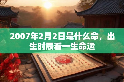 2007年2月2日是什么命，出生时辰看一生命运