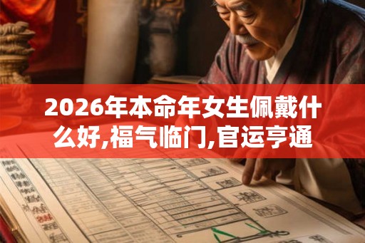 2026年本命年女生佩戴什么好,福气临门,官运亨通