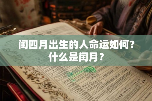 闰四月出生的人命运如何？什么是闰月？