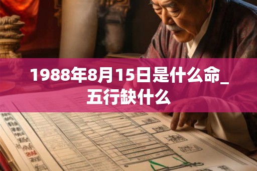 1988年8月15日是什么命_五行缺什么 1988年8月15日是什么命_五行缺什么