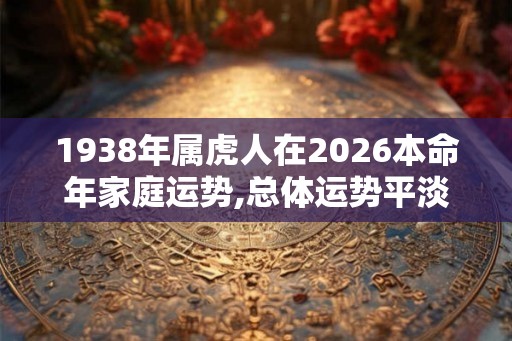 1938年属虎人在2026本命年家庭运势,总体运势平淡