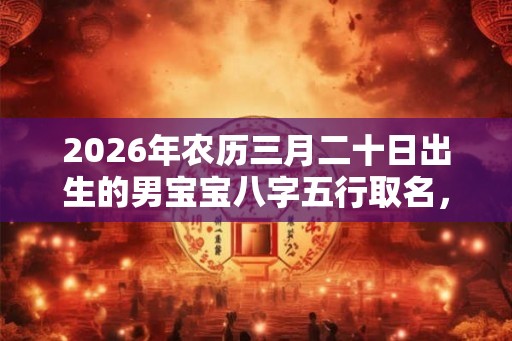 2026年农历三月二十日出生的男宝宝八字五行取名，霸气响亮的名字大全