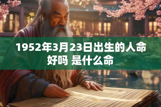 1952年3月23日出生的人命好吗 是什么命