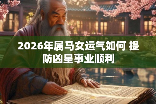 2026年属马女运气如何 提防凶星事业顺利