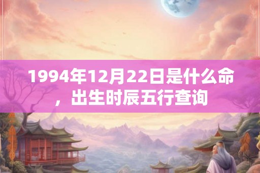 1994年12月22日是什么命，出生时辰五行查询