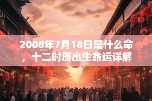 2008年7月18日是什么命,十二时辰出生命运详解 2008年7月18日是什么命,十二时辰出生命运详解