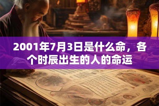 2001年7月3日是什么命，各个时辰出生的人的命运