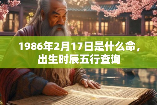 1986年2月17日是什么命，出生时辰五行查询