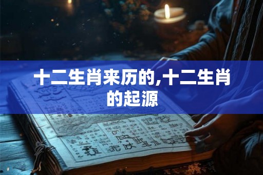 十二生肖来历的,十二生肖的起源