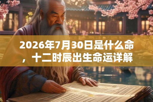 2026年7月30日是什么命，十二时辰出生命运详解