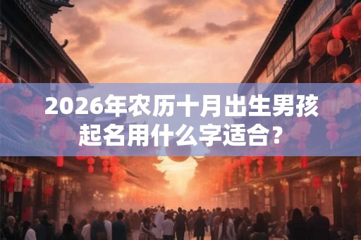2026年农历十月出生男孩起名用什么字适合？