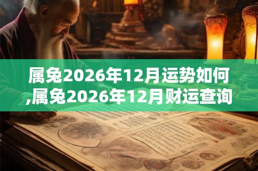 属兔2026年12月运势如何,属兔2026年12月财运查询