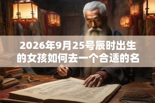 2026年9月25号辰时出生的女孩如何去一个合适的名字，五行属什么