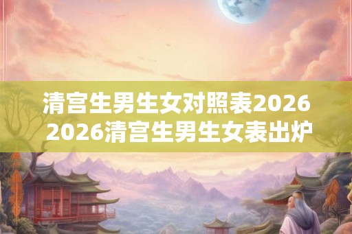 清宫生男生女对照表2026 2026清宫生男生女表出炉