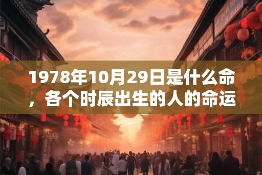 1978年10月29日是什么命，各个时辰出生的人的命运
