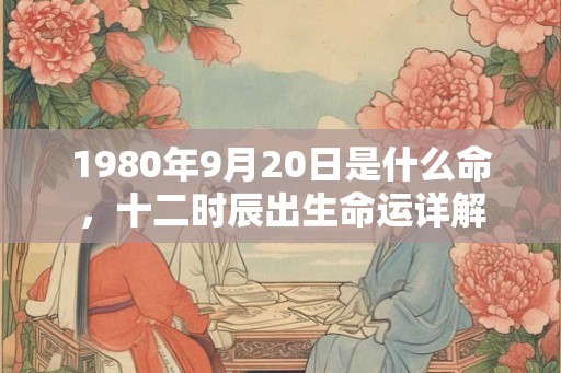 1980年9月20日是什么命，十二时辰出生命运详解