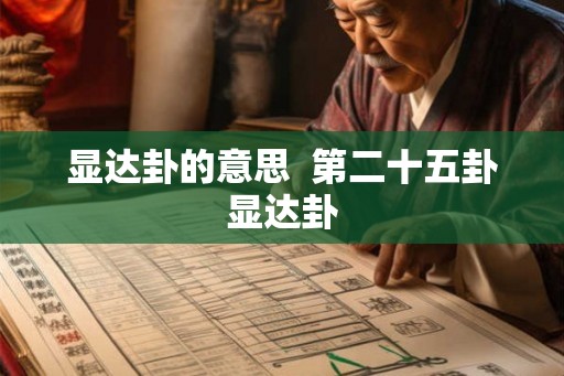 显达卦的意思  第二十五卦显达卦