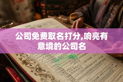 公司免费取名打分,响亮有意境的公司名