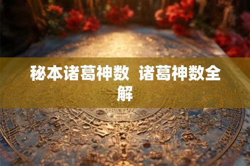 秘本诸葛神数  诸葛神数全解