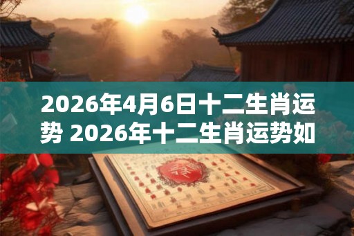 2026年4月6日十二生肖运势 2026年十二生肖运势如何